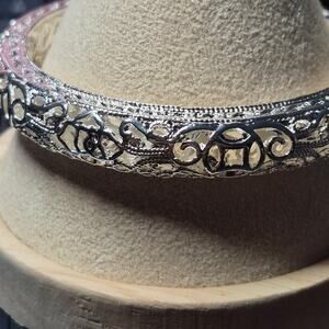 45.6g Solid 999 Fine Pure Silver Filigree Bangle Bracelet Ornate Intricate Gift
